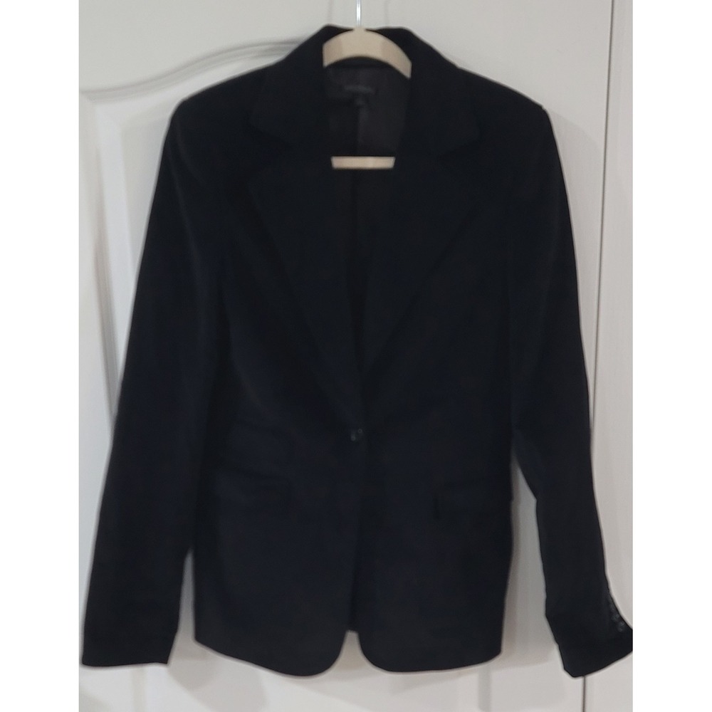 True Religion Women's Black Velvet‎ Cotton Stretch Tailored Blazer Size Large